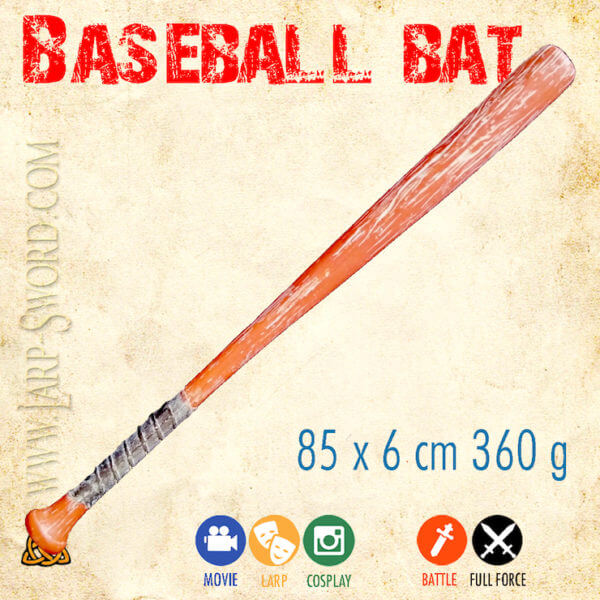 měkčená bejsbolka, foam baseball bat for larp