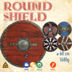 Round viking shield, kulatý vikingský štít pro larp