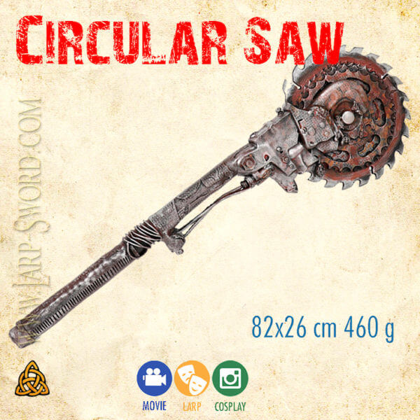 foam circular saw, měkčená cirkulárka, postapo zbraň
