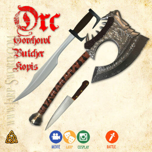 Orc set foam weapons for larp, cosplay, battle