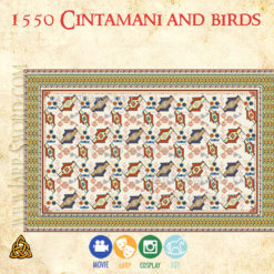 1550 cintamani and birds - čintamani a ptáci replika koberce