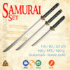 Samuraj sada tří zbraní samuraje - katana, wakizaši, tanto