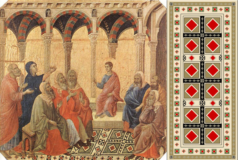 1308 Siena Buonisegna replica of a medieval carpet | Larp-Sword