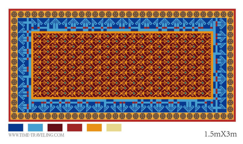 150cm web 1250 Carpet from the Seljuk period Historical wool carpet from seljuc era