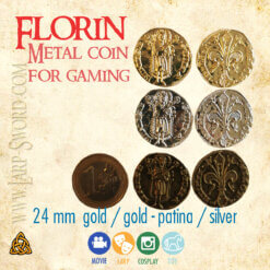 Florin - kovové mince pro larp, deskové a další hry hry