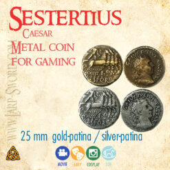 sestertius Sestertius Caesar - římské kovové mince na hry sestertius