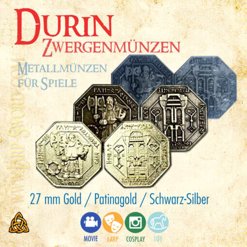 Durin – Zwergenmünzen – Metall-Spielmünzen