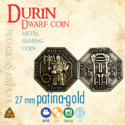 durin coin patin gold Durin - trpasličí kovová mince pro hraní a larp durin coin patin gold