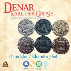 Denarius Karl der Große - Metallreplikmünze für Spiele