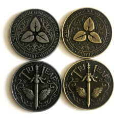 IMG 20250722 175728 edit 504234040377225 Tri leaf - kovová mince pro fantasy světy Tri leaf - kovová mince pro fantasy světy