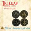 Tri leaf Tri leaf - kovová mince pro fantasy světy Tri leaf - kovová mince pro fantasy světy