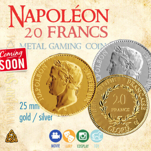 Réplique de pièce de 20 francs Napoléon - Napoleon 20 francs coin replica - Napoleon 20 Francs Münze Replik
