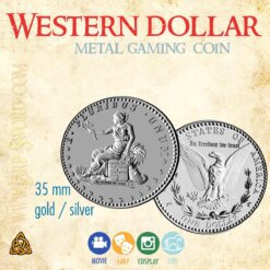 Western dollar 1 Larp-Sword Western dollar - sitting Liberty and Morgan dollar metal replica